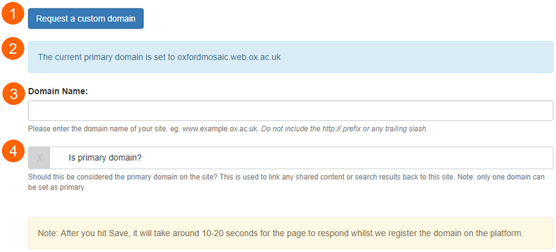 Domains configuration