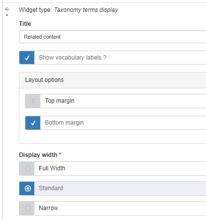 screenshot options for taxonomy terms display widget