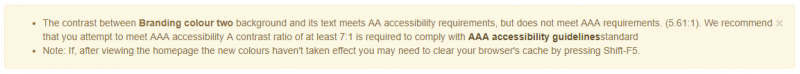 Accessibility notice - meets AA standard, but does not meet AAA standard