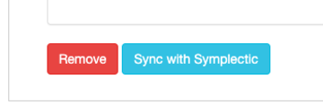 Screenshot of Publications listing widget 'Sync with Symplectic' button